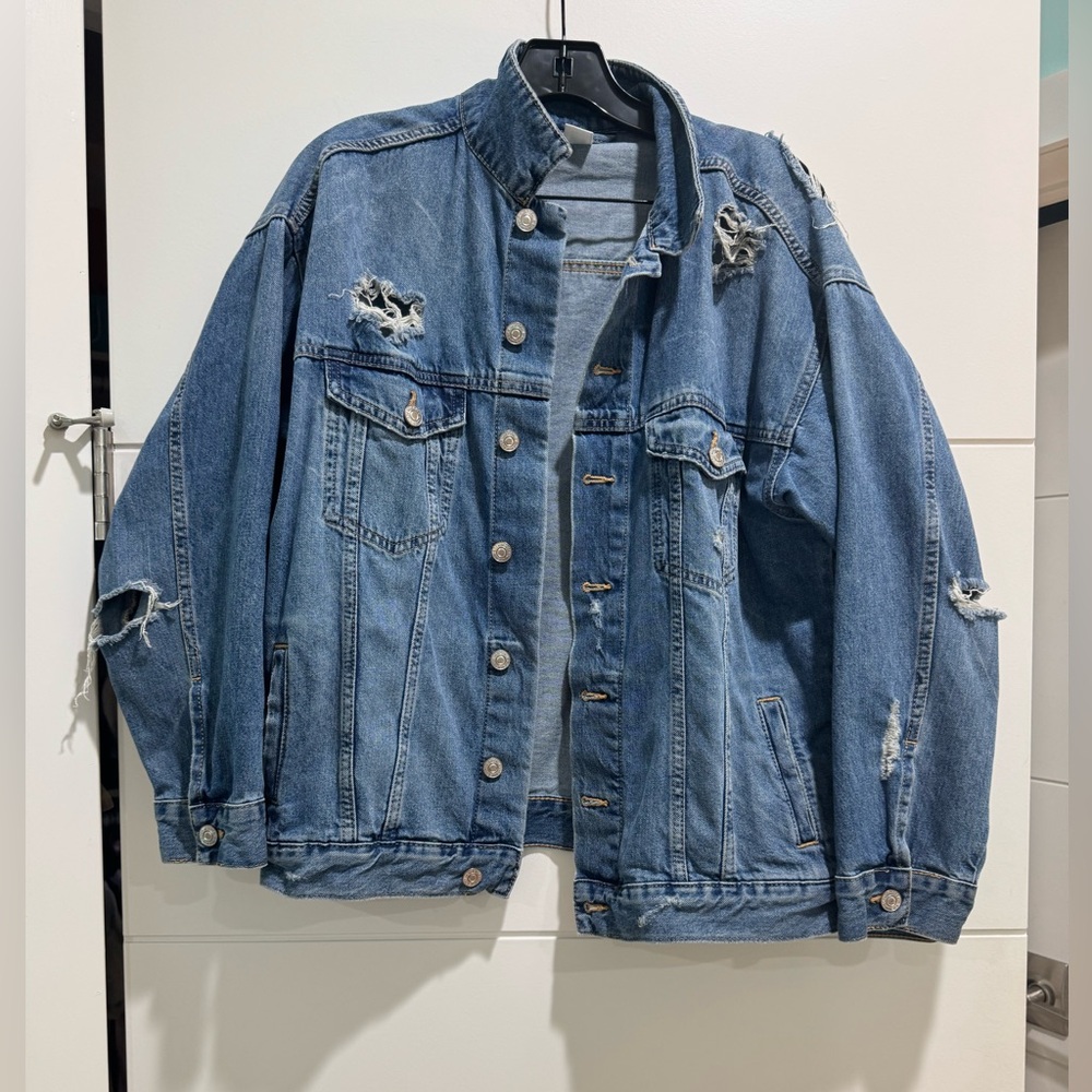 & Denim Oversized Denim Jacket / Small